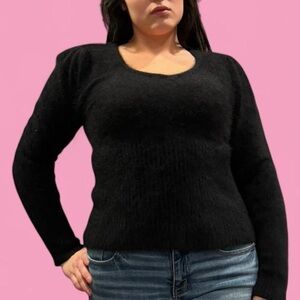 Black Women's rabbit hair Sweater